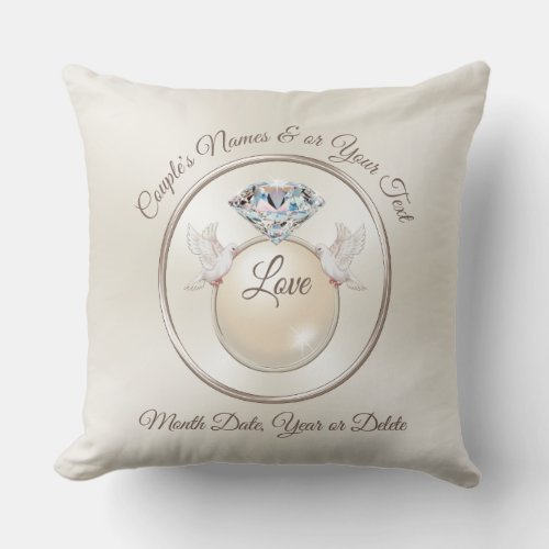 Stunning Personalized Wedding Pillows Love Throw Pillow