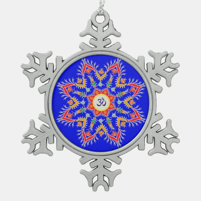 Stunning, pewter, "Sn'owm'flakes" ornament (Front)