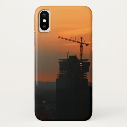 Stunning Phone Case with tower crane at sunset