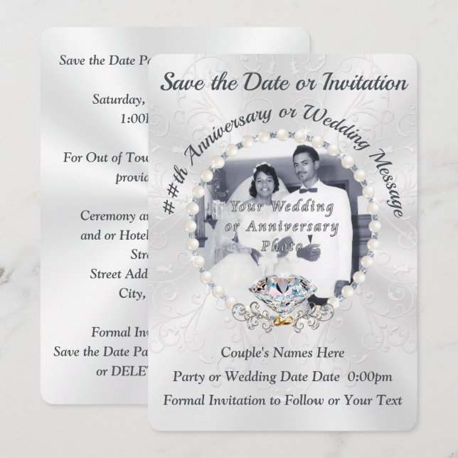 Stunning Photo, Anniversary Save the Date Cards (Front/Back)