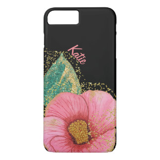 Stunning Pink and Gold Hibiscus iPhone 7 Plus Case