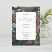 Stunning Pink and White  Sweet Pea Elegant Wedding Invitation (Standing Front)