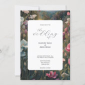 Stunning Pink and White  Sweet Pea Elegant Wedding Invitation (Front)