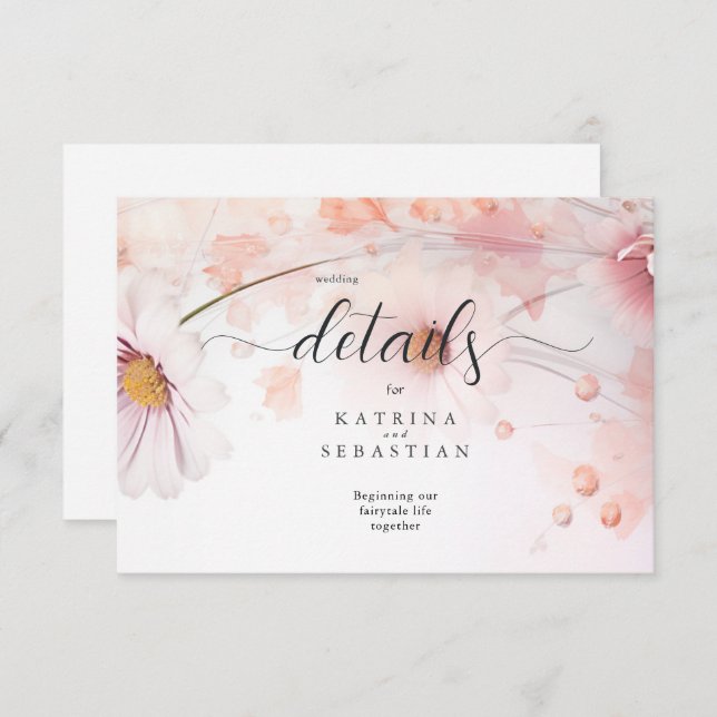 Stunning Pink Daisies Enclosure Card (Front/Back)