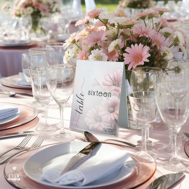 Stunning Pink Daisies Table Tent (Creator Uploaded)