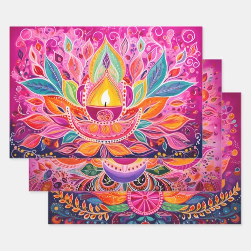 Stunning pink Diwali  Wrapping Paper Sheets