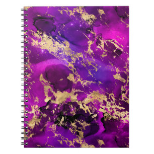 Stunning Pink & Gold Marble Galaxy Notebook