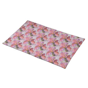 STUNNING PINK IRIS FLORAL CLOTH PLACEMAT