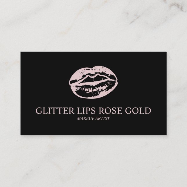 Stunning Pink Lips Makeup Artist Design Business Card (Front)