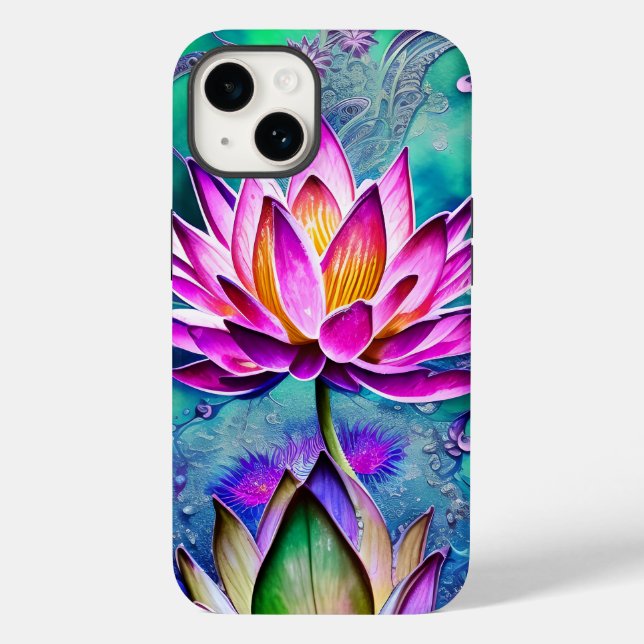 Stunning Pink Lotus Flower Portrait Case-Mate iPhone Case (Back)