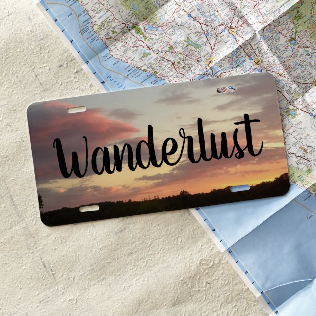 Stunning Pink Sunset License Plate (In Situ)