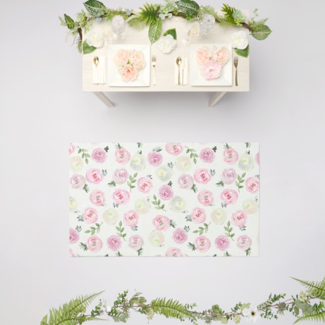 Stunning Pink Watercolor Outdoor Rug (Insitu (Wedding 2))