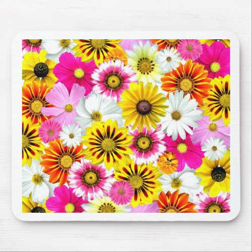 Stunning pink yellow flowers pattern accessories mouse pad