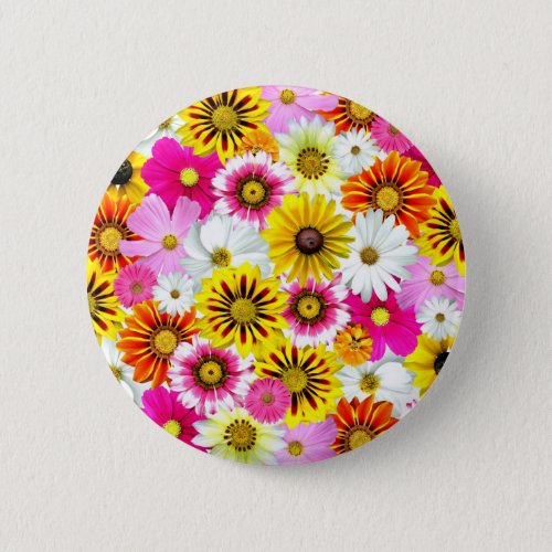 Stunning pink yellow flowers pattern accessories pinback button