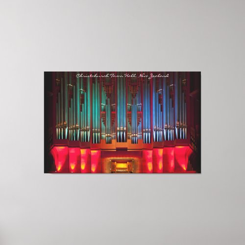 Stunning pipe organ wrapped canvas with title