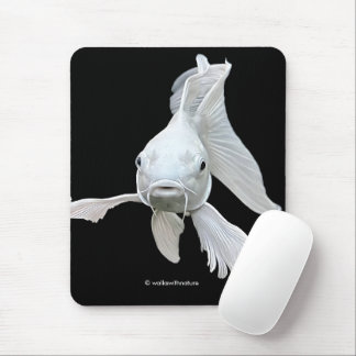 Stunning Platinum Butterfly Koi Carp Fish Mouse Pad