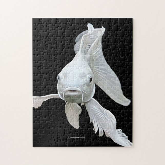 Stunning Platinum Butterfly Koi Carp Jigsaw Puzzle (Vertical)