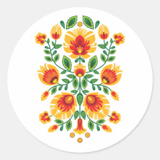  💛🧡❤️Stunning polish Folk Wycinanki  Classic Round Sticker