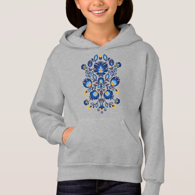💙💛🧡Stunning polish Folk Wycinanki  Hoodie (Front)