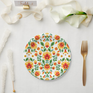 💛🧡❤️Stunning polish Folk Wycinanki Paper Plates