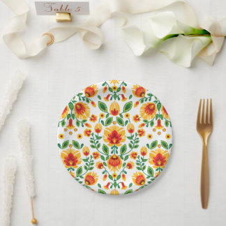 💛🧡❤️Stunning polish Folk Wycinanki Paper Plates