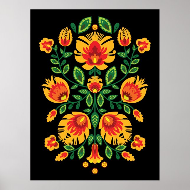 💛🧡❤️Stunning polish Folk Wycinanki  Poster (Front)