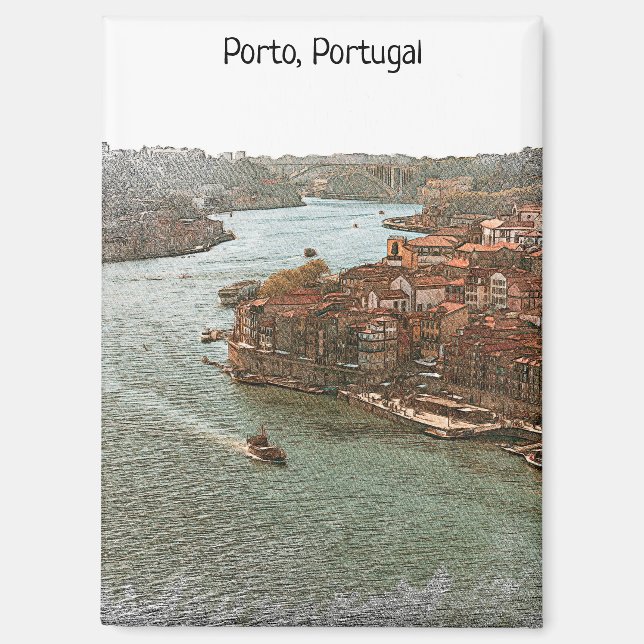 Stunning Porto Portugal City View Magnet (Front)