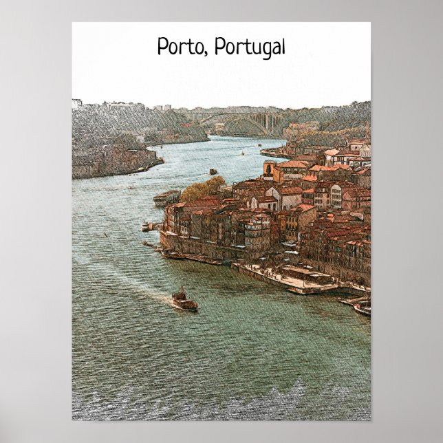 Stunning Porto Portugal City View Poster (Front)