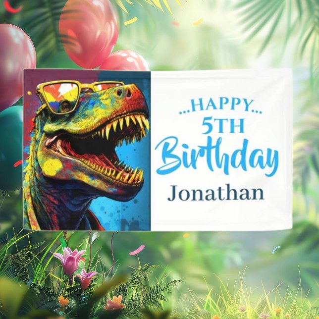 Stunning Prehistoric Dinosaur Banner (Roar Into Fun: T-Rex Dinosaur Birthday Party Signs!)