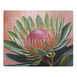 Stunning Protea Painting Vibrant Floral Jigsaw Puzzle