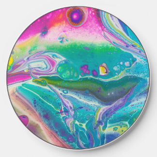 Stunning Psychedelic Acrylic Fluid Art Wireless Charger