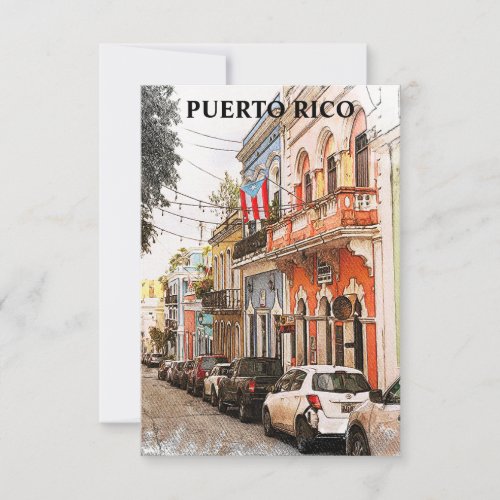 Stunning Puerto Rico Vintage Travel Card