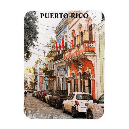 Stunning Puerto Rico Vintage Travel Magnet