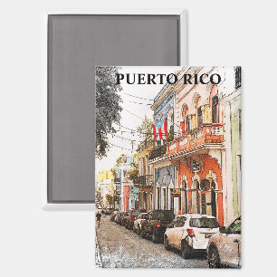 Stunning Puerto Rico Vintage Travel Magnet