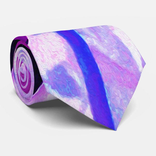 Stunning Purple and Black Cactus Dahlia Neck Tie (Rolled)