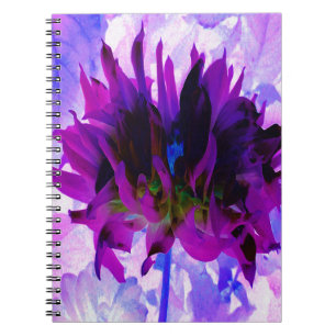 Stunning Purple and Black Cactus Dahlia Notebook
