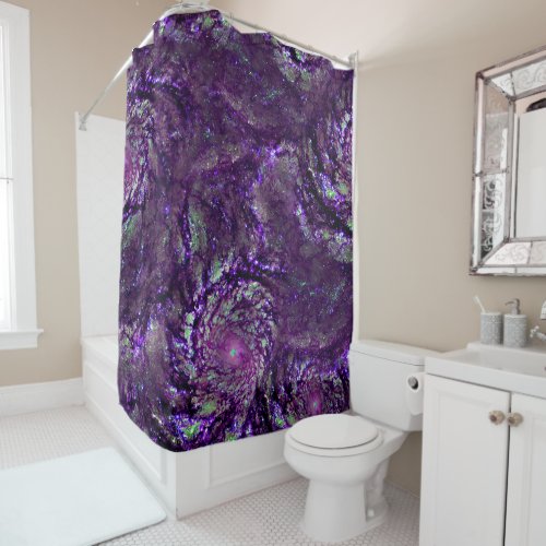 Stunning Purple And Blue Star Nebula Shower Curtain