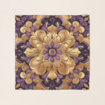 Stunning Purple and Gold Floral  Chiffon Scarf<br><div class="desc">Stunning Purple and Gold Floral  Chiffon Scarf</div>