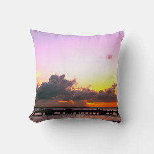 stunning purple gold orange mexican sunset throw pillow