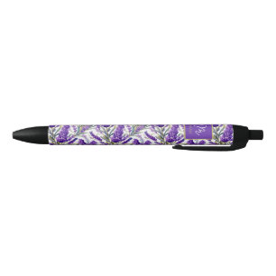 Stunning Purple Lavender Pattern Monogramed Pen