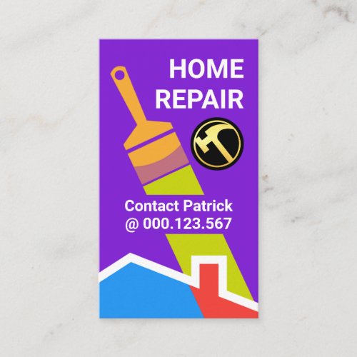 Stunning Purple Painting Home Repair Business Card