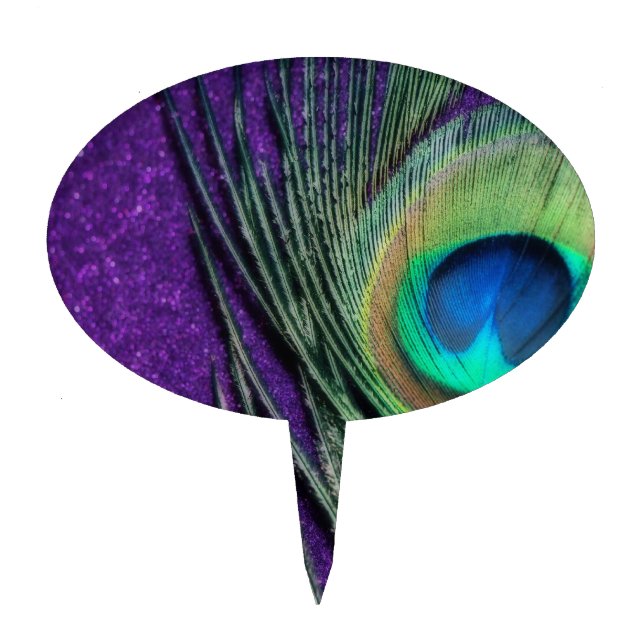 Stunning Purple Peacock Cake Topper (Front)