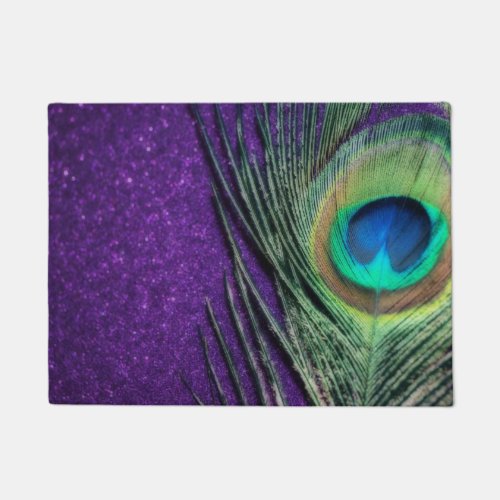 Stunning Purple Peacock Doormat