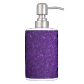 Stunning Purple Peacock Soap Dispenser & Toothbrush Holder (Right)