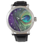 Stunning Purple Peacock Watch at Zazzle