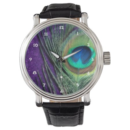 Stunning Purple Peacock Watch