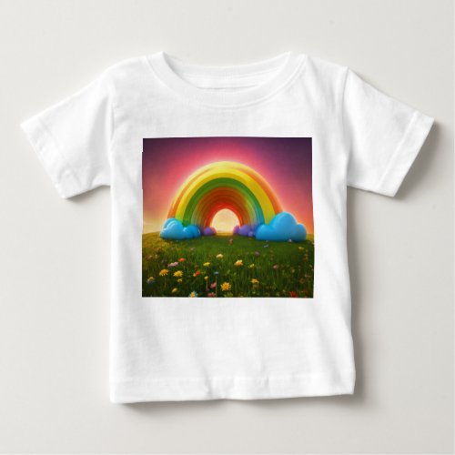 Stunning Rainbow Design on a Comfy Baby T_Shirt