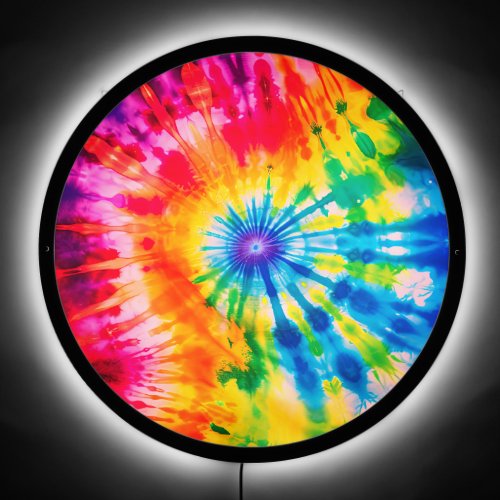 Stunning Rainbow Tie Dye Illuminated LED Art