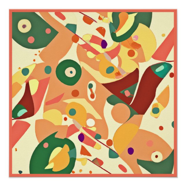 Stunning Random Patterns Art Poster (Front)