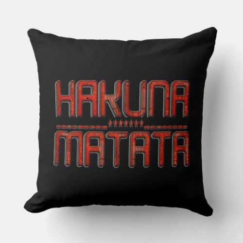 Stunning Red and  Black beautiful Hakuna Matata Throw Pillow